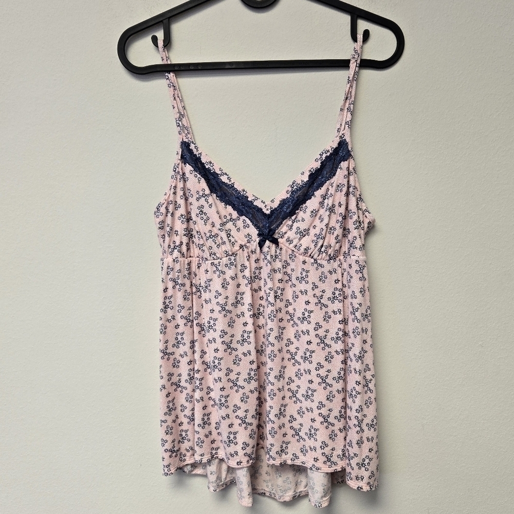 Victorias Secret VS Floral Sleep Cami Pink Blue L